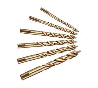Niceminiwall M35 Cobalt Step Drill Bits Set 6PCS 3-10mm High Speed Steel Straight Shank for Stainless Steel Metal Drilling with Double Spiral Chip Removal and Triangle