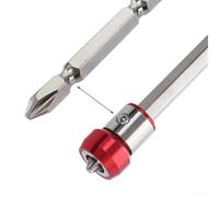 Niceminiwall Magnetic Screw Holder Ring for 1/4" Screwdriver Bits, Metal Anti-Tool with Strong Magnetism to Prevent Screws Falling Out,(Red)