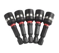 Niceminiwall Magnetic Socket Wrench Bits for Power Drills with Hex Shank Adapter, 8mm Nut Screwdriver Set of 5 Pieces Metal Construction for Professional Tools and Workshop