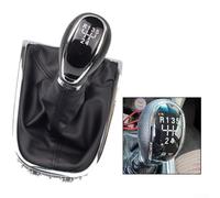 Niceminiwall Manual Car Gear Shift Knob with Gaiter Boot Cover Astra 5-Speed Black Leather Construction(SKU)