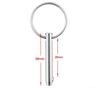 Niceminiwall Marine Grade 316 Stainless Steel Quick Release Ball Pin, 6.3mm x 38mm Heavy Duty Marine Safety Pin Compatible with for Boat, Yacht, Top, Deck Hardware and Water Sports