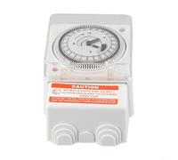 Niceminiwall Mechanical Timer 24-Hour 15-Minute Increments for AC 220V DIN Rail Mount Analog Switch with Quartz Motor and 300-Hour Power Failure Protection