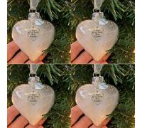 Niceminiwall Memorial Ornament for Christmas Tree - A Piece of My Heart Is in Heaven Angel Decoration with Engraved Message, 6x6cm Transparent Ball with Feathers(Husband)