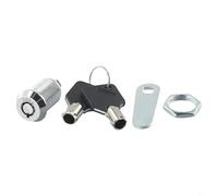 Niceminiwall Metal Alloy Cam Lock for for Drawer, Cabinet, Mailbox, Locker and Cupboard Doors with 2 Keys, Bright Chrome or Nickel Finish, Single Opening Type, Fits 16mm-30mm(25mm)