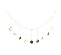 Niceminiwall Metal Moon Phase Wall Hanging Garland for Boho Aesthetic, Gold Astrology Decor for Walls, Shelves, Fireplace, 126cm-141cm, For Christmas(medium)