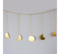 Niceminiwall Metal Moon Phase Wall Hanging Garland for Boho Aesthetic, Gold Astrology Decor for Walls, Shelves, Fireplace, 126cm-141cm, For Christmas(large)