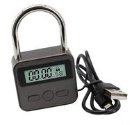 Niceminiwall Metal Smart Timer Lock, LCD Display Multi-Function Electronic Timer Lock, 500 Hours Max Timing, Waterproof USB Rechargeable Timer Padlock