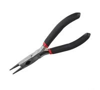 Niceminiwall Mini Bent Flat Nose Side Round End Cut Pliers for for Precision Craft Jewellery Making, 4-Inch Handmade Metal Needle-Nosed Tool with Ergonomic Handle for for Intricate(E)
