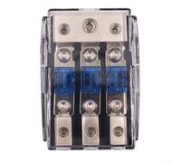Niceminiwall Mini Blade Fuse Holder Power Distribution Block with 2/3/4 Way Design, 0 Gauge Input, Two 4 Gauge Inputs, Two 8 Gauge Outputs, Aluminum Alloy, Includes Two 60A(3 Way)