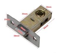 Niceminiwall Mortice Door Tubular Latch Zinc Alloy Internal Bolt Through Facility Sprung Catch Flat Reversible for Right or Left Opening Doors Sizes 30mm 35mm 40mm