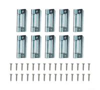 Niceminiwall Non-Mortise Cranked Partial Wrap Cupboard Cabinet Door Flush Hinge, 50mm (2 inch) with 5/8 inch Crank,for Bedroom Wardrobe, Kitchen Cabinets, Internal Doors,Bright Zinc Plated(10pc)