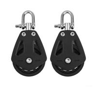 Niceminiwall Nylon Pulley Block Set, Marine Accessories Single Rotating Sheave Sailboat Rigging,Equipment Max Load 460kg for 10mm Line 2 Pack