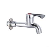 Niceminiwall Outdoor Garden Mixer Brass Chrome Washing Machine Wall Faucet with Ceramic Core Valve, 304 Stainless Steel Construction, G1/2 Thread Size for Laundry Room,(#)