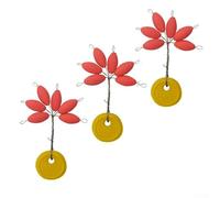 Niceminiwall Oval Luminous Fishing Floats Set of 6, 6.3mm x 13.2mm Seven-Star Float Beans, Bright Red Carp Fishing Tackle Accessory Compatible with for Night or Low Light Use,