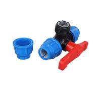 Niceminiwall PE 3-Way Ball Valve 20/25/32/40/50mm Plastic Pipe Fitting for Water Flow Control, No Welding Required, For Easy Installation, Black For + Blue(40mm)