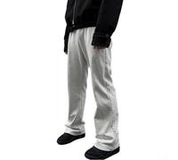 Niceminiwall Polyester Men's Casual Trousers Wrinkle-Resistant Finish | Straight leg , loose fit comfort, solid black or gray, for versatile daily wear, four season suitability