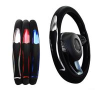 Niceminiwall PU Leather Car Steering Wheel Cover 38cm Anti-Slip Breathable Fit for Most Cars and Trucks(Blue)