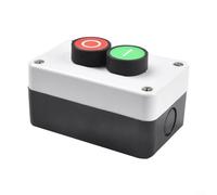 Niceminiwall Push Button Station Switch with Box, Momentary Reset 2-Position Remote Motor Control for Industrial Equipment, Waterproof IP67 ABS Plastic Housing, 68x105x50mm
