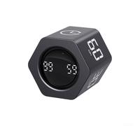Niceminiwall Rechargeable Gravity Sensor Flip Timer,Visual Countdown Display, Preset 1/5/10/30/60 Minutes, Adjustable Volume and Silent Mode(Black)