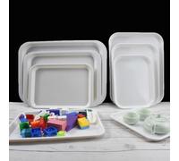 Niceminiwall Rectangular Serving Tray for Food, Anti-Slip Scratch Resistant Melamine Plastic Tray, Lightweight and Heat Resistant -20℃ to 110℃, For Easy to Clean(38.3cmX29cm/For)