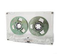 Niceminiwall Reel To Reel Blank Cassette Tape - 50 Minutes Recording - Normal Bias Double Sided - Metal Sound Cassette Tape W/ Transparent Box(Gold)