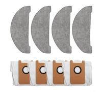 Niceminiwall Replacement Mop Cloths and Dust Bags Kit Compatible with Lite Robot Vacuum Cleaner, 4 Microfiber Mop Pads + 4 Large Capacity Filter Bags