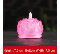 Niceminiwall Reusable LED Lotus Buddha Lamp for Home Light Decoration, Altar Table Spiritual Decor, Soft Ambient, 7.5 cm Plastic Candle Lamp for(Transparent pink)