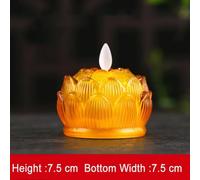 Niceminiwall Reusable LED Lotus Buddha Lamp for Home Light Decoration, Altar Table Spiritual Decor, Soft Ambient, 7.5 cm Plastic Candle Lamp for(Transparent orange)