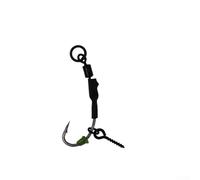 Niceminiwall Ronnie Rig for Carp Fishing | 4-Pack Sub-Line Hook Assembly with Character For Ring and Circle or Screw and Oval Options | Blowback Rig Compatible with(Screw and ellipse)(8#)