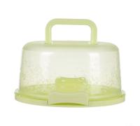 Niceminiwall Round Cake Carrier with Lid and Handle for 8-Inch Cakes, Cake Storage Box in PP Material, Clear Dome Cover with Snap Locks, Compact(Green)