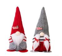 Niceminiwall Set Of 2 Plush Gnome Holiday Decorations By Traditional Scandinavian Design For Christmas Display