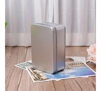 Niceminiwall Set of 2 Rectangular Metal Storage Tins with Lids, 18x11x5.5cm Tinplate Food Containers for Kitchen Pantry Organisation, Candy, Snacks, Jewellery, Office Supplies, Rust(Sliver)