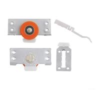 Niceminiwall Sliding Door Wheel for Furniture Wardrobe Cabinet Rollers, Adjustable Nylon and Iron Sliding Door Pulley with Smooth Quiet Operation, 80mm Silver Orange Set