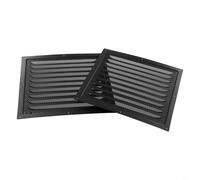 Niceminiwall Slim Black Wall Vent Square Grille with Insect Screen Fly Mesh Vents Fresh Air Flow Outlet or Inlet Duct to fit 25 x 25 cm Ventilation Louvre Outdoor External Grill(25 x 25 cm(2pcs)
