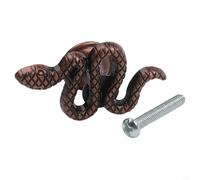 Niceminiwall Snake Shape Zinc Alloy Cabinet Pull Handles and Drawer Knobs for for Furniture, Vintage Copper Finish Decorative Hardware for for Cabinets, Dressers and Doors, Nature(Ancient red Bronze)
