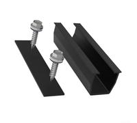 Niceminiwall Solar Panel Mounting Rail Bracket 12CM Black Aluminum Alloy for PV Modules and Alternative Energy Systems with Easy Installation and Weather Resistance(1pc)
