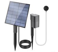 Niceminiwall Solar Powered Pond Aerator Pump 2.5W 7V with Air Stone and Hose, Outdoor Garden Fish Tank Oxygen Pump, Portable Solar Aquarium Oxygenator for for Ponds Aquariums