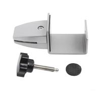 Niceminiwall Space Aluminum Adjustable Desk Partition Clips, 2-Pack Silver -Resistant Screen Clips for Glass and Acrylic Panels up to 30 Inches, Compatible with