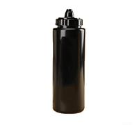 Niceminiwall Sports Water Bottle, 1L Wide Mouth Leak-Proof Squeeze Cap Long Straw Bottle,for Athletes Hockey Team Training(1L black)