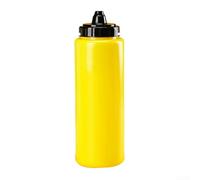 Niceminiwall Sports Water Bottle, 1L Wide Mouth Leak-Proof Squeeze Cap Long Straw Bottle,for Athletes Hockey Team Training(1L yellow)