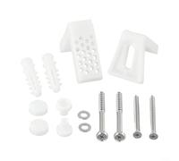Niceminiwall Stainless Steel Angled Floor Fixing Kit for WC Toilet Pan Bidet and Pedestal Basin with Screw Head Covers and L-Type Mounting Bolts for Secure