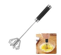 Niceminiwall Stainless Steel -Automatic Rotary Egg Beater Whisk Blender, 10 Inch for for Hand Operated Mixing Tool with Upgraded Rotating Agitator, Rust Resistant Metal Wire,