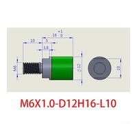 Niceminiwall Stainless Steel Buffer Screw with Dual Wrench Position and Lasting PU Coated Push Head, Rust Resistant Thread Design for Internal and External Threading,(M-6)