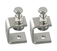 Niceminiwall Stainless Steel C Clamps Heavy Duty M8 Threaded Desk Mounting Clamp 16-25mm Range for for Welding Assembly Metalworking Woodworking Cabinet and Table Fixtures(2pcs)
