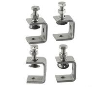 Niceminiwall Stainless Steel C Clamps Heavy Duty M8 Threaded Desk Mounting Clamp 16-25mm Range for for Welding Assembly Metalworking Woodworking Cabinet and Table Fixtures(4pcs)