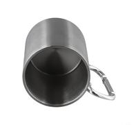 Niceminiwall Stainless Steel Camping Coffee Mug with Carabiner Clip Handle, 300ml Double Layer Insulated Travel Cup for Outdoor Hiking, Backpacking, Trekking, Keeps Drinks