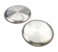 Niceminiwall Stainless Steel Camping Plate, Round Outdoor Tableware for Camping Hiking Picnics, Stackable Lightweight Dish Set Compatible with For Camp Kitchen, 14/17/20/23/26(26x1.6cm)