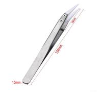 Niceminiwall Stainless Steel Ceramic Tweezers with Heat Resistant and Antimagnetic Properties for Electronics Repair and Precision Work, Zirconia Ceramic Tips for(Little Curved Tip)