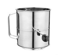 Niceminiwall Stainless Steel Flour Sifter with Rotary Hand Crank, Large Capacity 5 Cup and 8 Cup Baking Sieve, Fine Mesh for for Quick and Even Sifting of Dry Ingredients,(8 Cups)