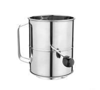 Niceminiwall Stainless Steel Flour Sifter with Rotary Hand Crank, Large Capacity 5 Cup and 8 Cup Baking Sieve, Fine Mesh for for Quick and Even Sifting of Dry Ingredients,(5 Cups)
